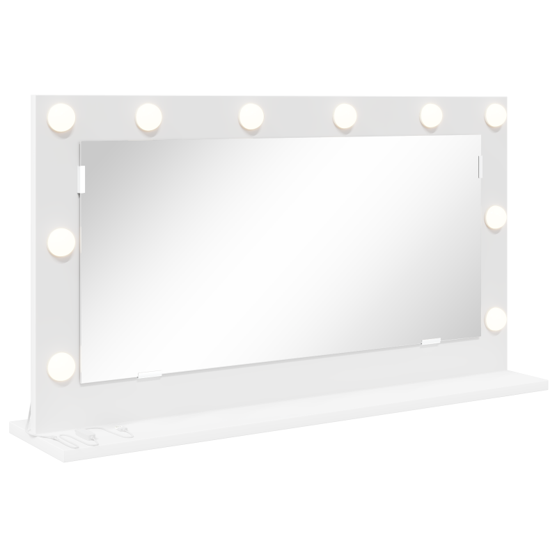 Kosmetikspiegel mit LED-Lichtern Weiß 80x45x18 cm