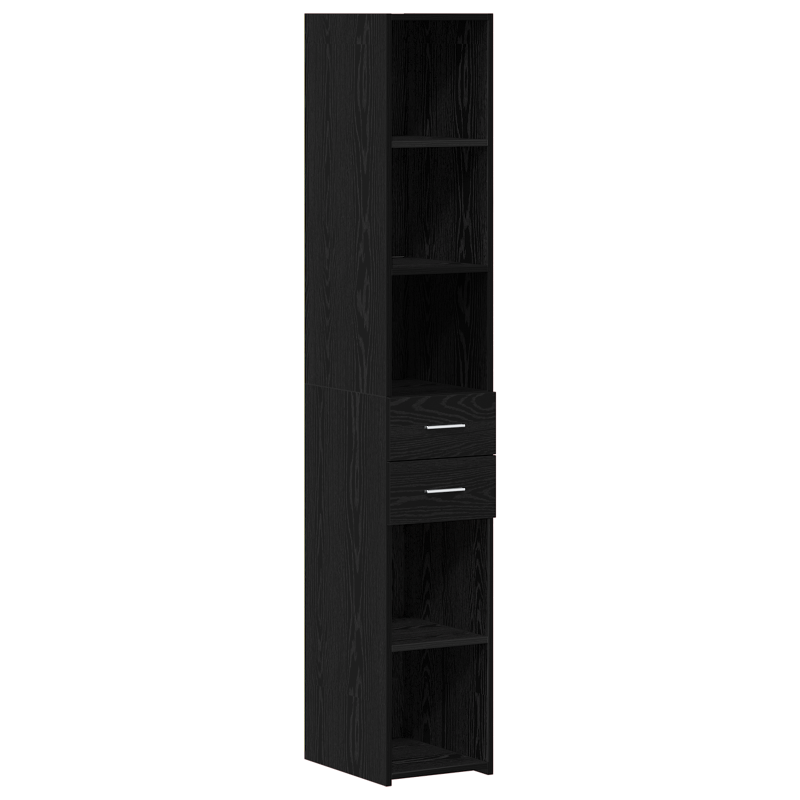 Highboard Schwarz Eiche 30x42,5x185 cm Holzwerkstoff