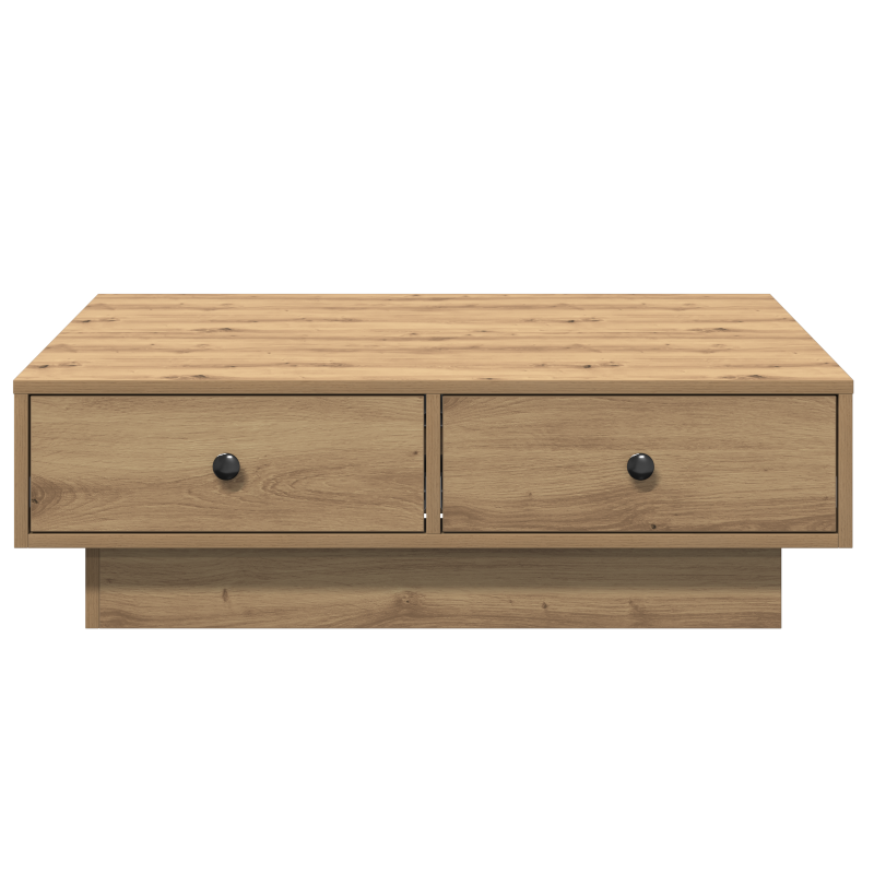 Couchtisch Eiche Furnier, MDF 90 x 90 x 28 cm Aufbewahrung