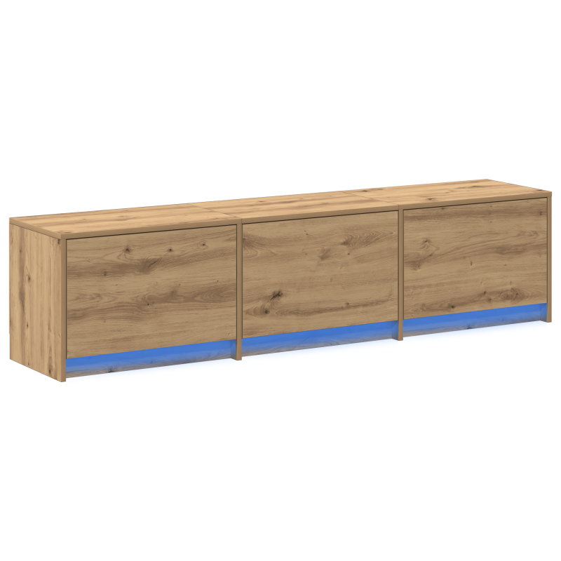 TV-Schrank mit LED Artisan Eiche 165x34x40 cm Holzwerkstoff