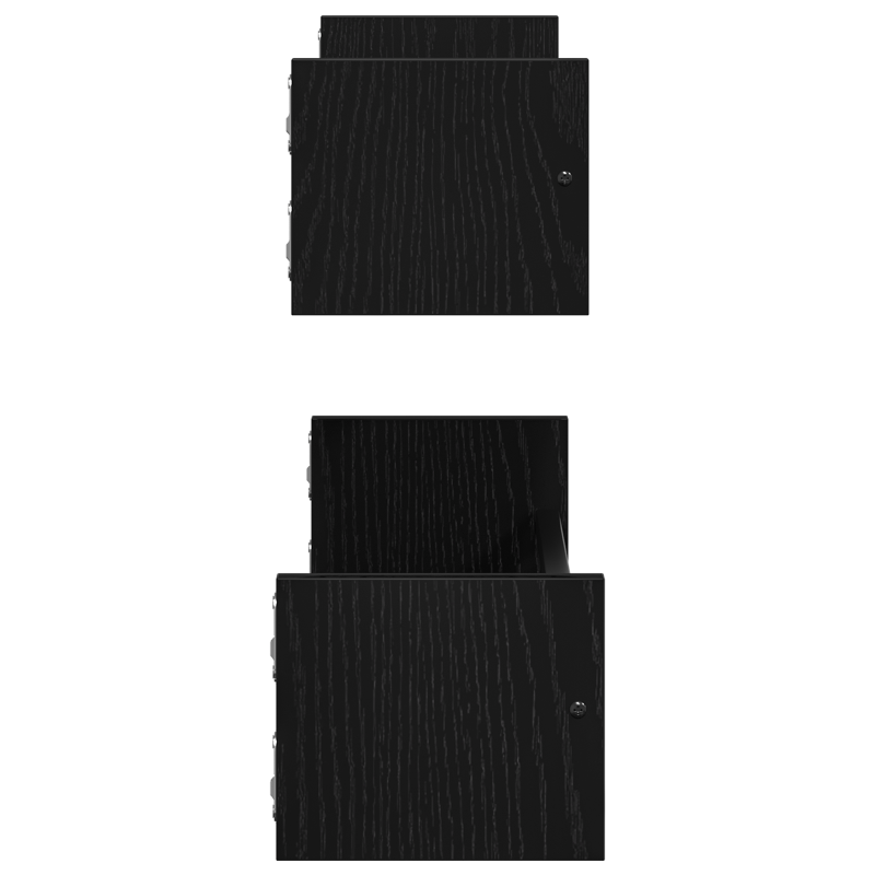 Wandregale 2 Stück Schwarz Eiche 60x16x14 cm Melamin