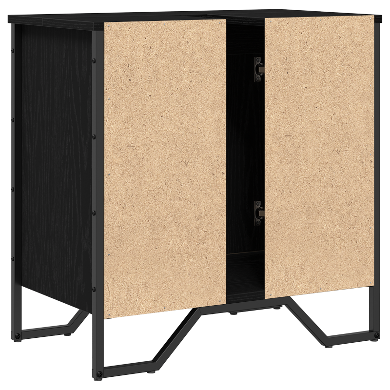Waschbecken-Schrank Schwarze Eiche 60x35x60 cm Furniertes Holz