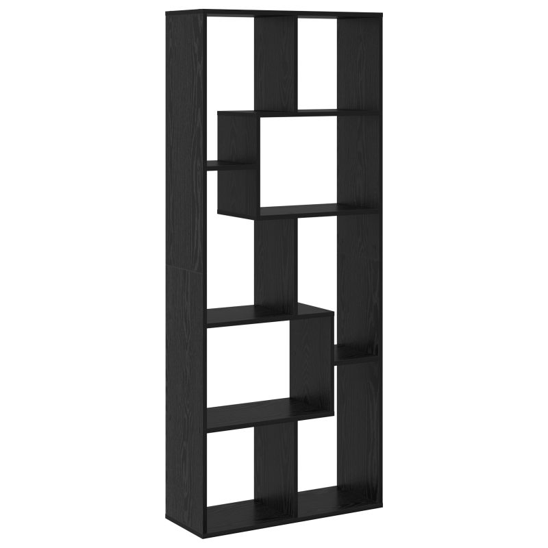 Raumteiler Bücherregal Schwarz Eiche 67x25x161.5 cm Holzwerkstoff