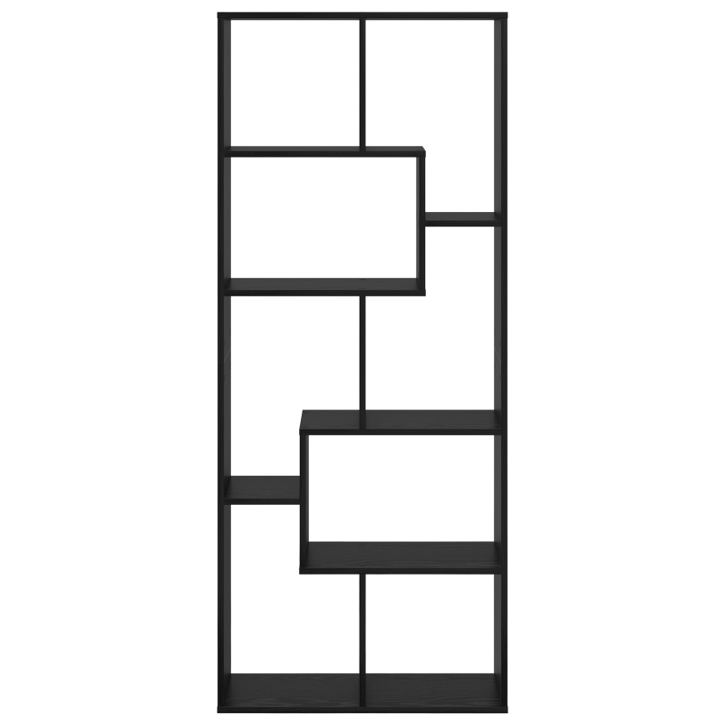 Raumteiler Bücherregal Schwarz Eiche 67x25x161.5 cm Holzwerkstoff