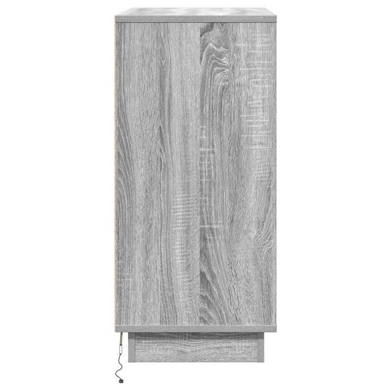 Nachttisch mit LED Grau Sonoma 71x34,5x75 cm MDF