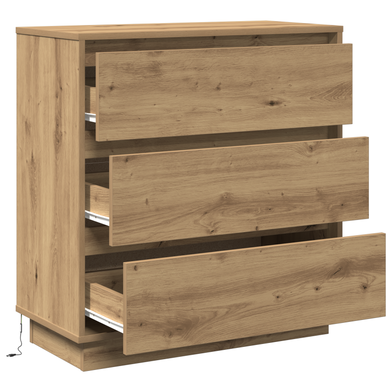 Nachttisch mit LED Artisan Eiche 71x34,5x75 cm Holzwerkstoff