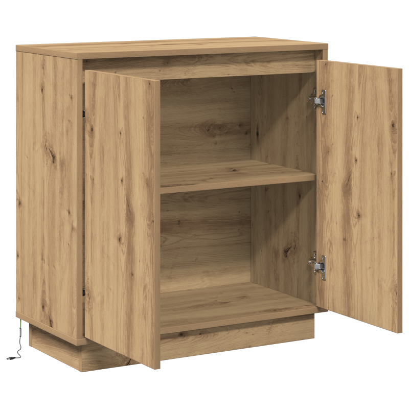Sideboard mit LED in Artisan-Eiche, 71x34,5x75 cm aus Holzwerkstoff