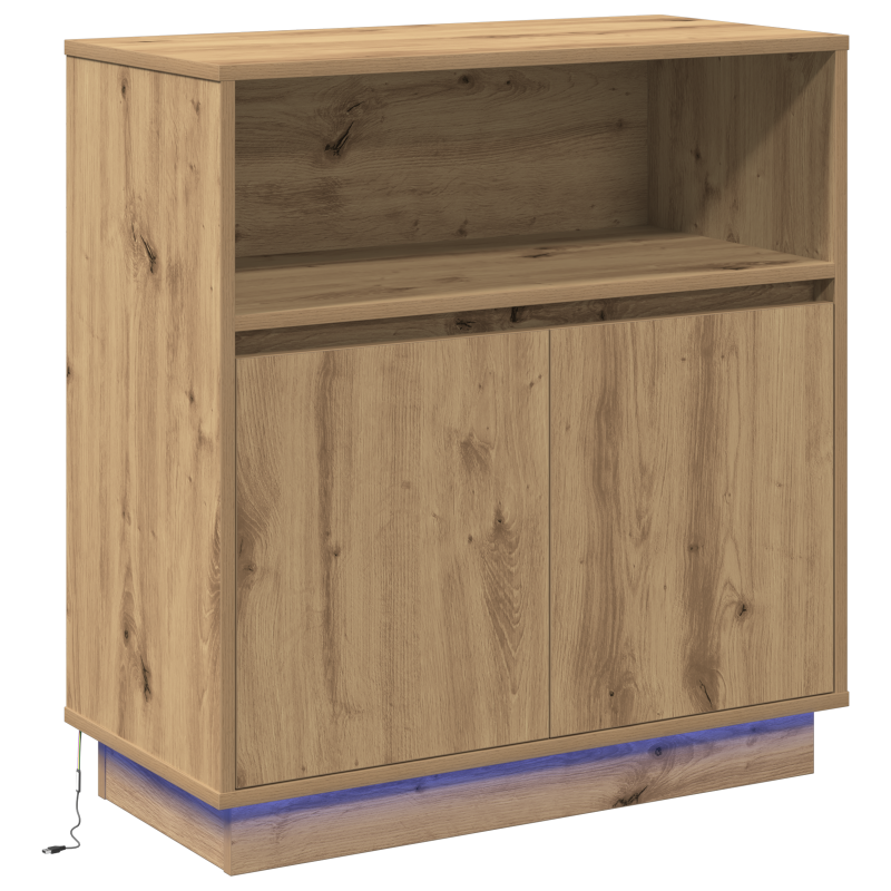 Sideboard mit LED Artisan Eiche 71x34,5x75 cm Holzwerkstoff