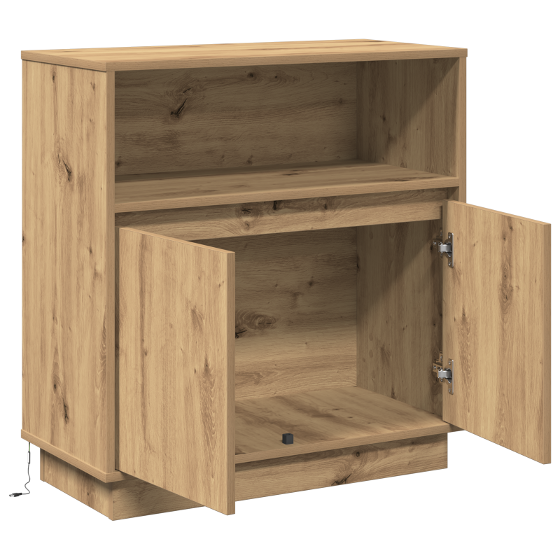Sideboard mit LED Artisan Eiche 71x34,5x75 cm Holzwerkstoff
