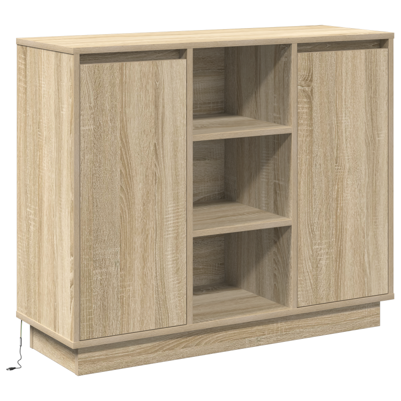 Sideboard mit LED Sonoma Eiche 90x32x75 cm aus Holzwerkstoff