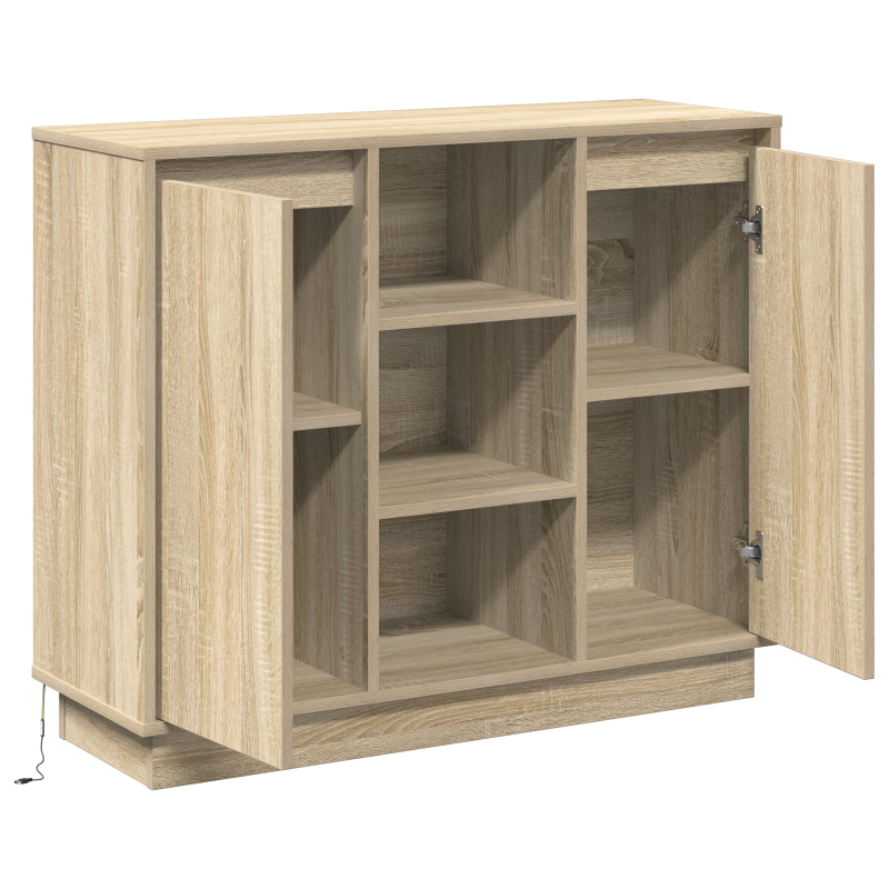 Sideboard mit LED Sonoma Eiche 90x32x75 cm aus Holzwerkstoff