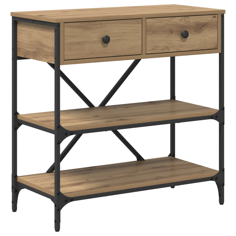 Konsolentisch Massivholz Eiche 75x34,5x75 cm Holzwerkstoff