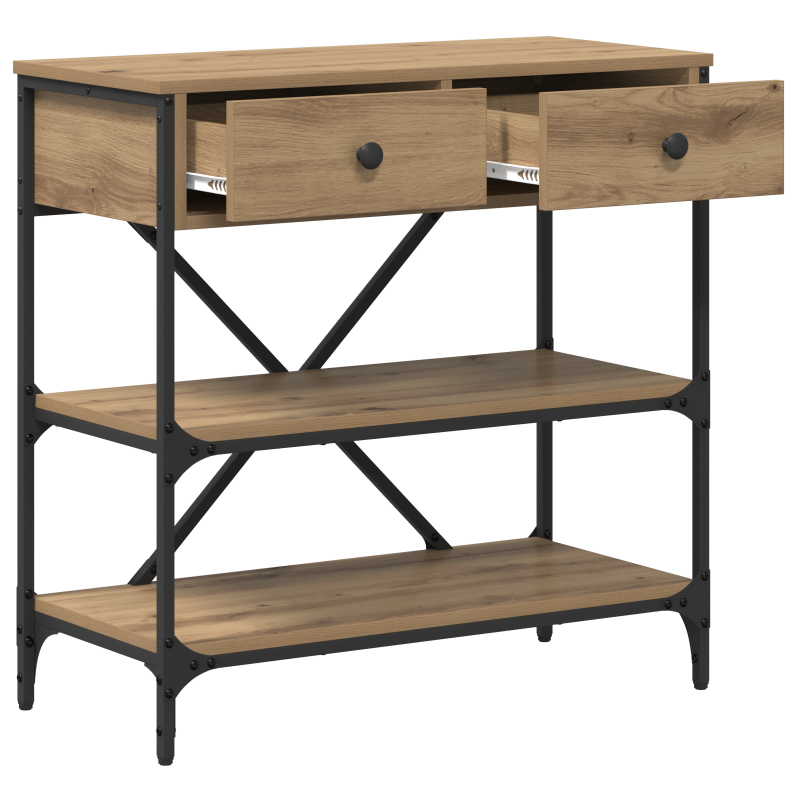 Konsolentisch Massivholz Eiche 75x34,5x75 cm Holzwerkstoff