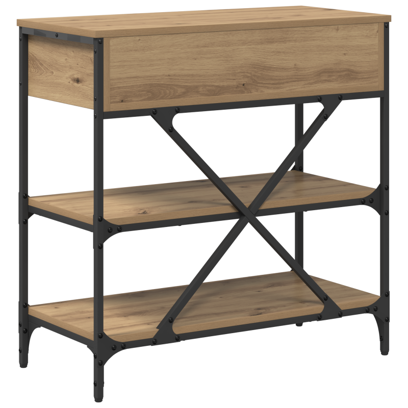 Konsolentisch Massivholz Eiche 75x34,5x75 cm Holzwerkstoff