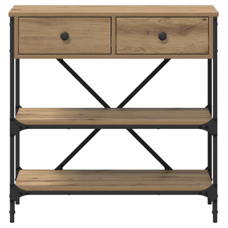 Konsolentisch Massivholz Eiche 75x34,5x75 cm Holzwerkstoff