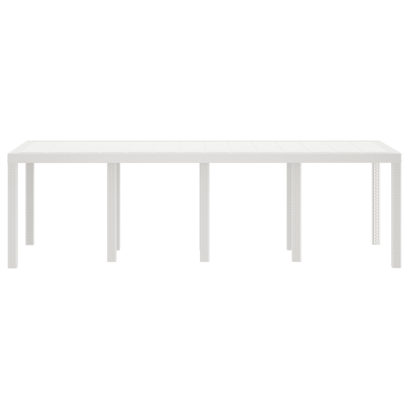 Gartentisch Weiß 250x100x73 cm Poly Rattan