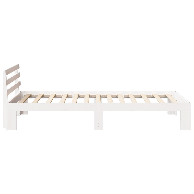 Kiefernbettgestell Weiß Weiß Massivholz 90 x 200 cm Langlebig