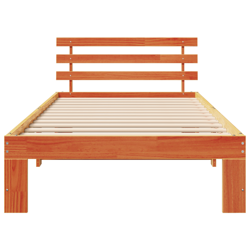 Kiefer Bettrahmen Wachsbrown Massivholz Kiefer Einzel