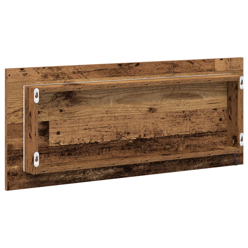 Badezimmerspiegel Alte Holzoptik Werkstoff, Glas 90 x 8.5 x 37 cm