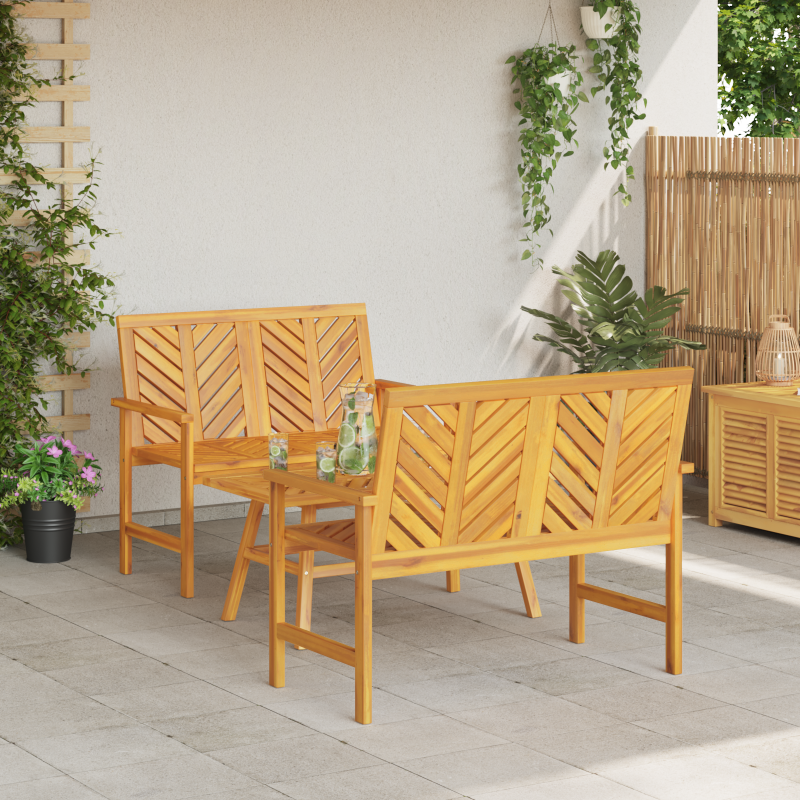 3-teiliges Garten-Lounge-Set Massives Holz Akazie