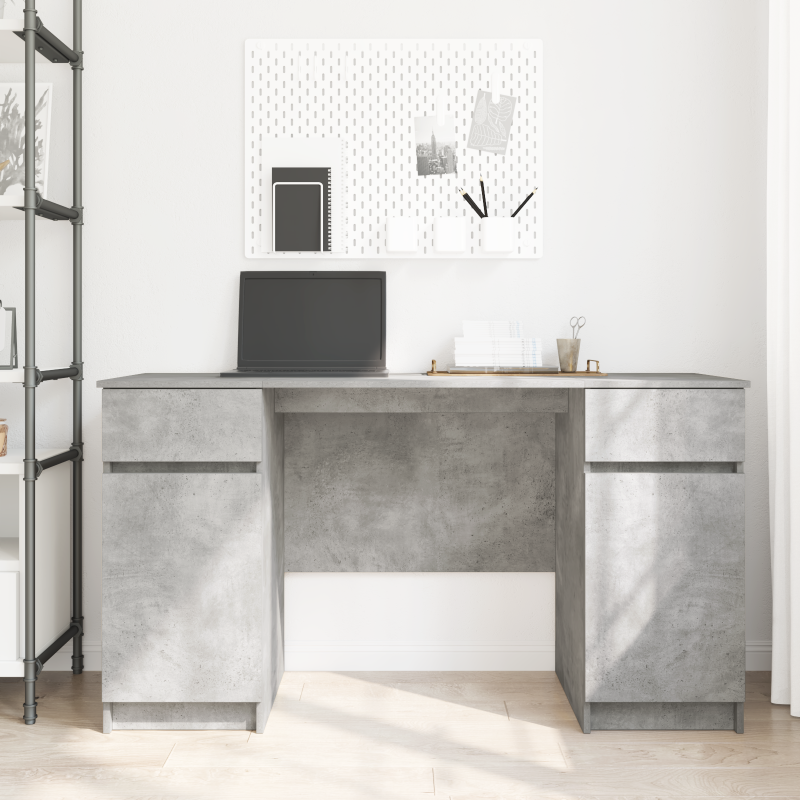 Schreibtisch Beton Grau 140x49x76 cm Holzwerkstoff