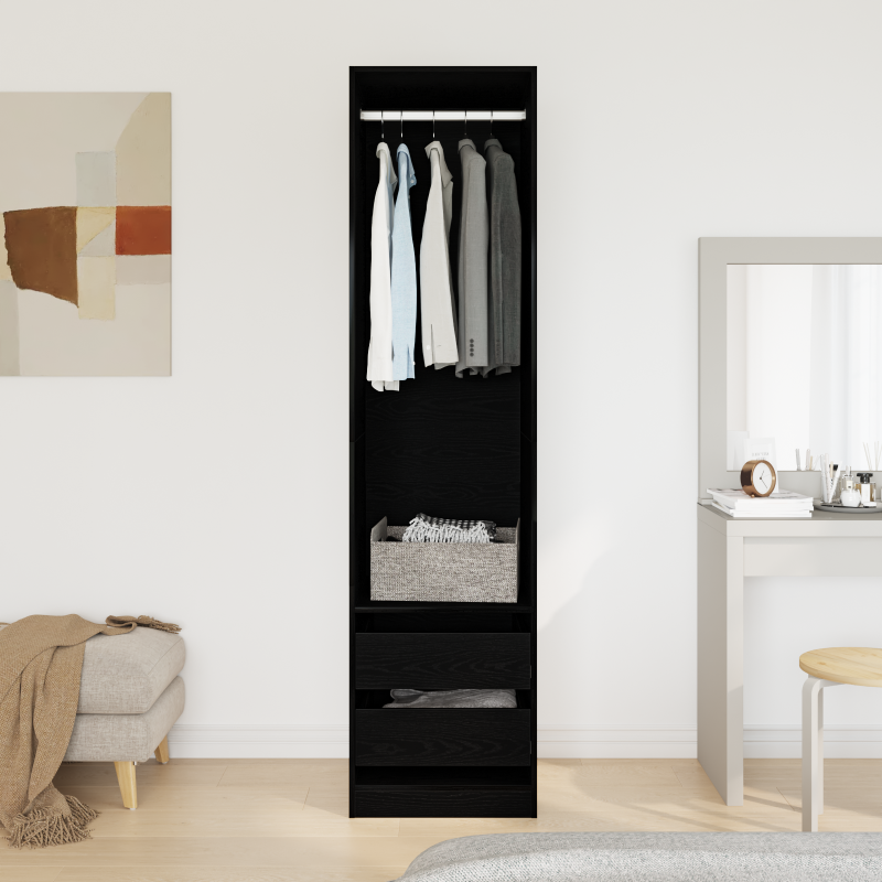 Kleiderschrank in Schwarz, Eiche, 50x50x200 cm aus Holzwerkstoff