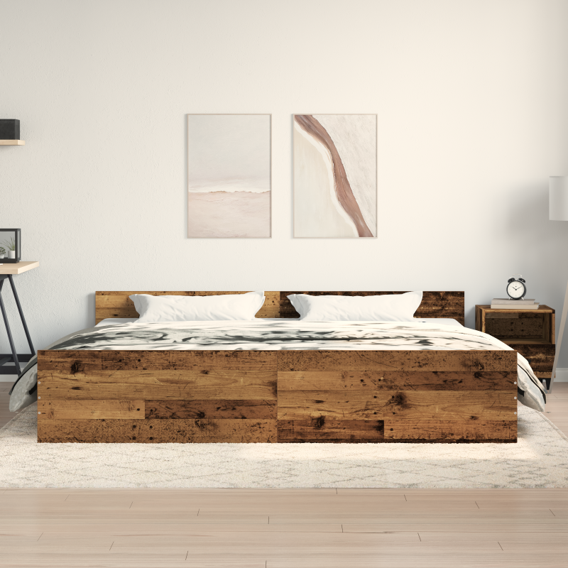 Bettgestell Alteiche 200x200 cm Spanplatte