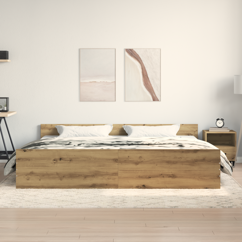 Bettgestell Artisan Eiche 200x200 cm Holzwerkstoff