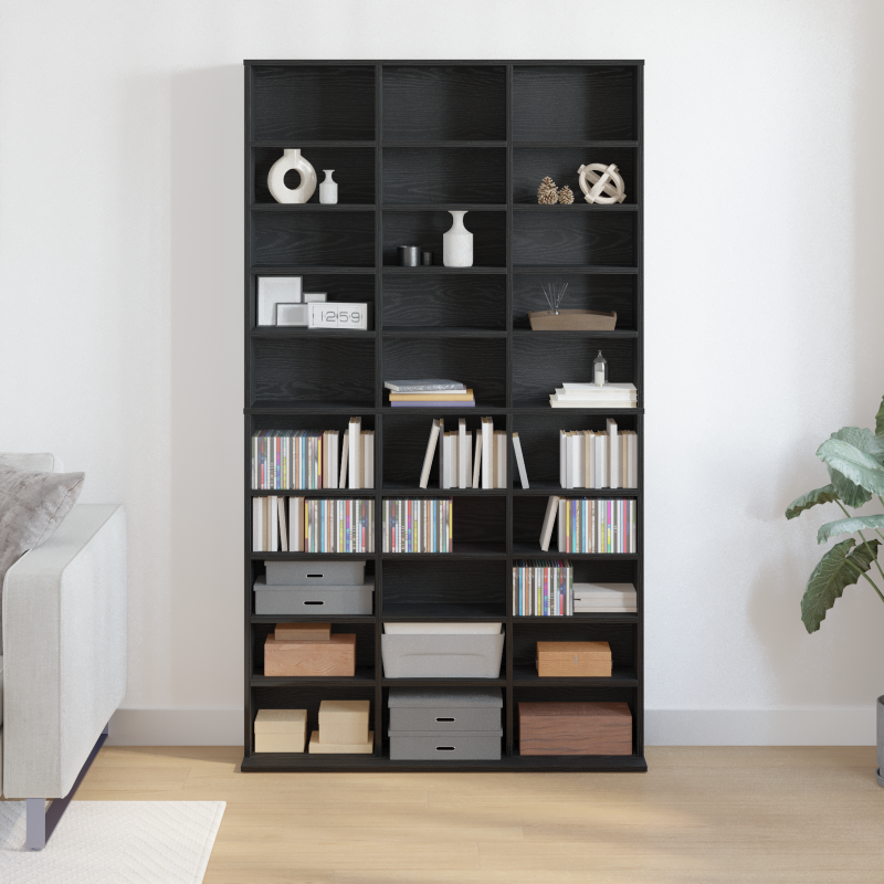 CD-Regal Schwarz Eiche 101x23x177,5 cm Holzwerkstoff