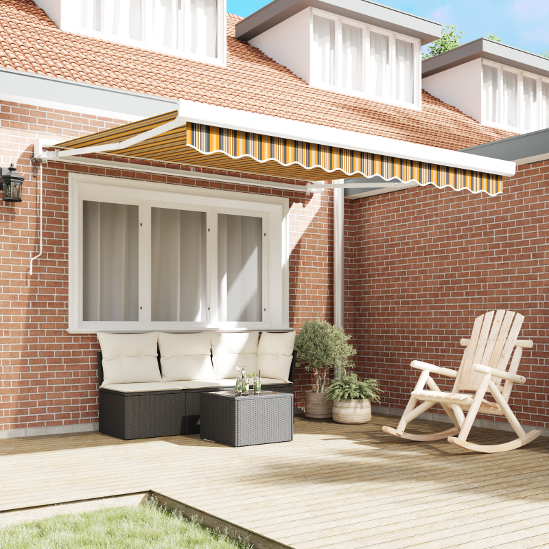 Automatische Einziehbare Markise mit Multicolor-Streifen 350x250 cm