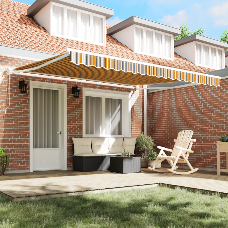manuelle einziehbare Markise mit mehrfarbigem Streifen 400x300 cm