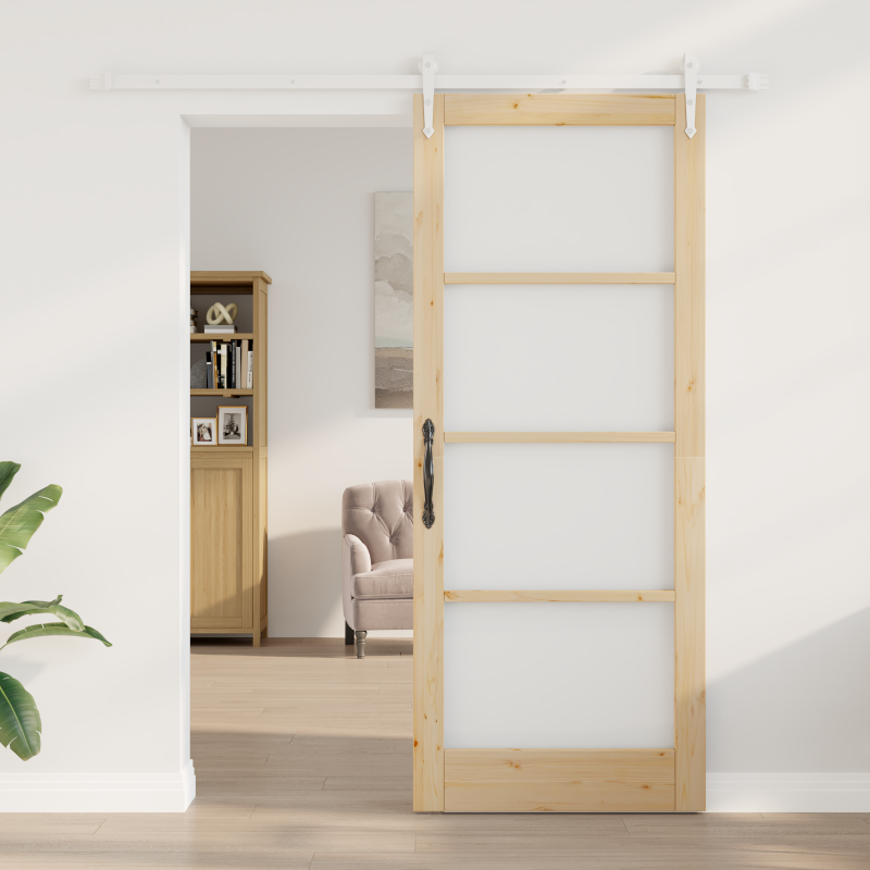 Schiebetür mit Hardware-Set 86x211 cm aus massivem Holz
