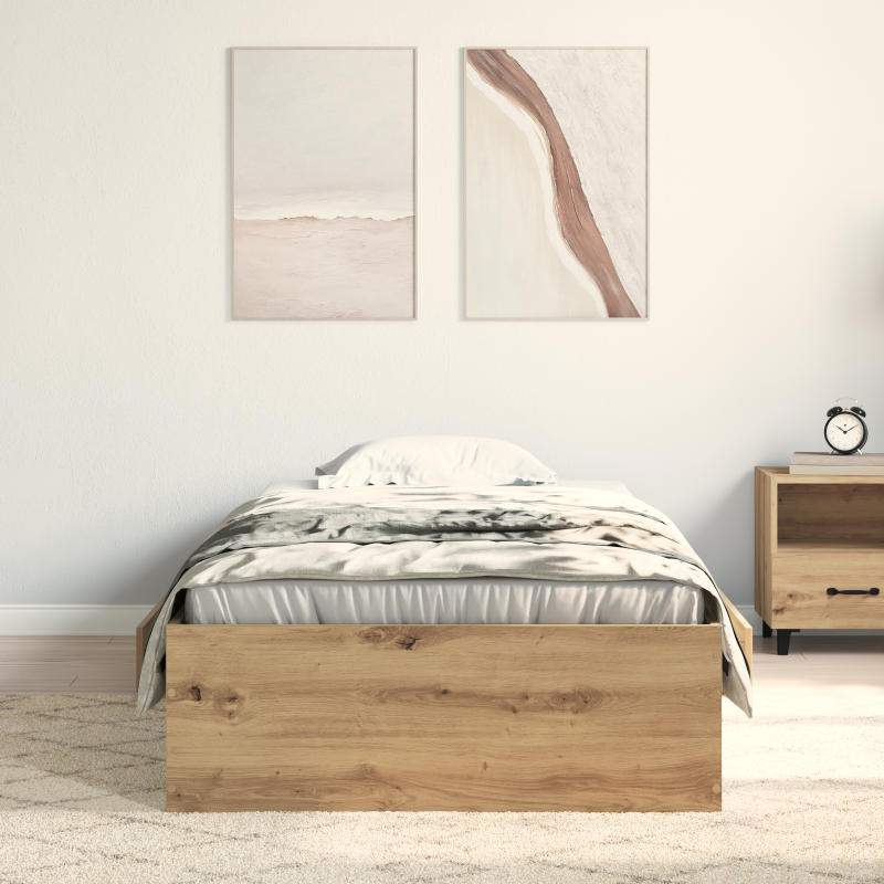 Bettgestell Artisan Eiche 90x190 cm aus Holzwerkstoff