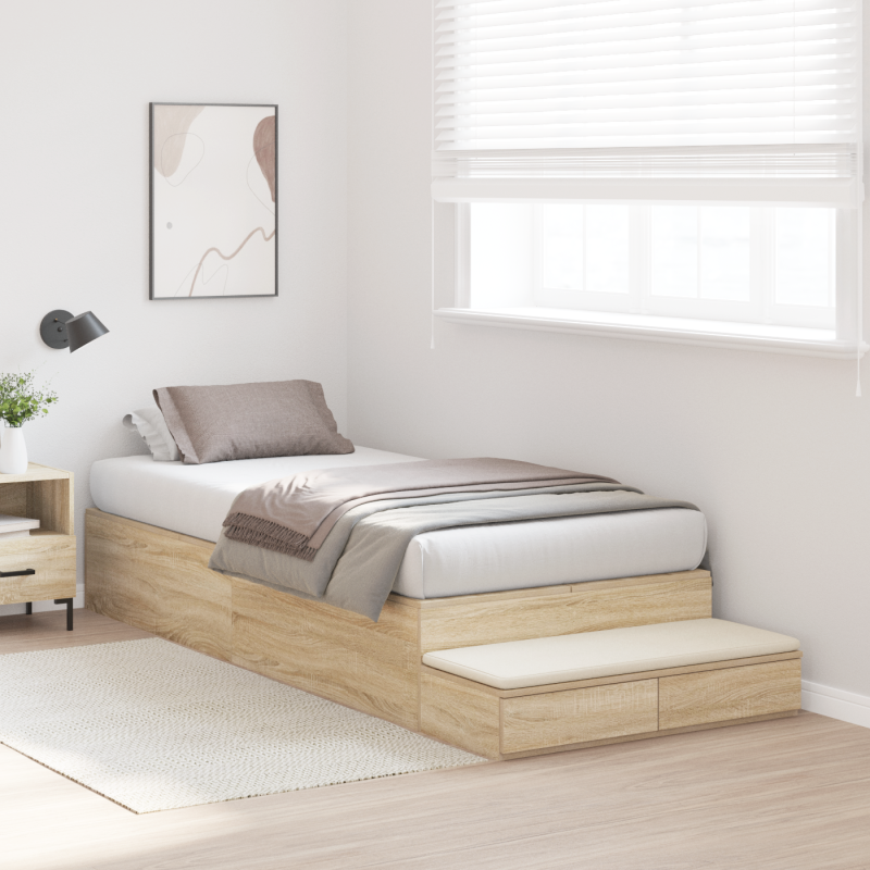 Stauraum Bettgestell Sonoma Eiche 90x200 cm