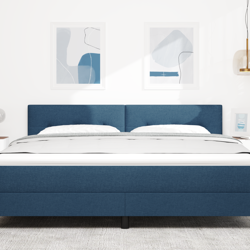 LED Kopfteil Knopfgepolstert Blau 180 cm Stoff
