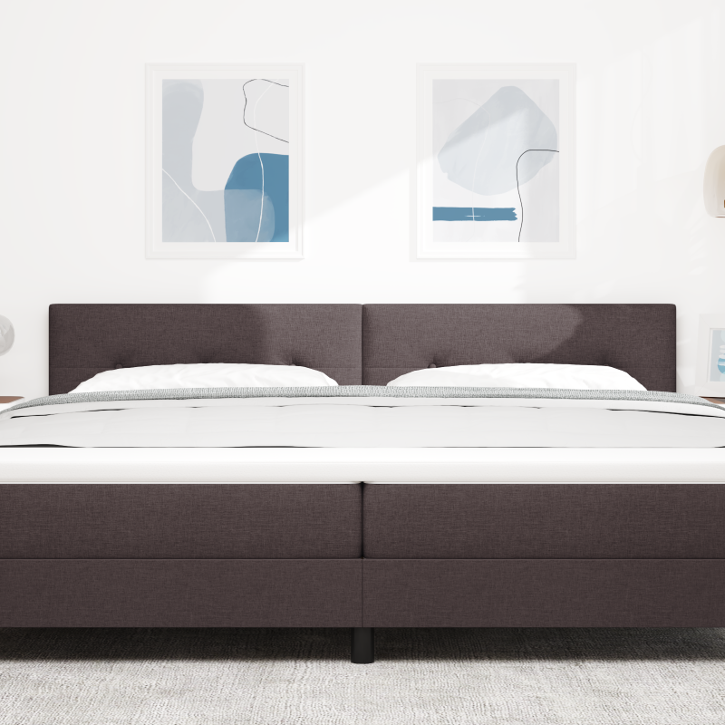 LED Kopfteil Mit Knöpfen Dunkelbraun 100 cm Stoff