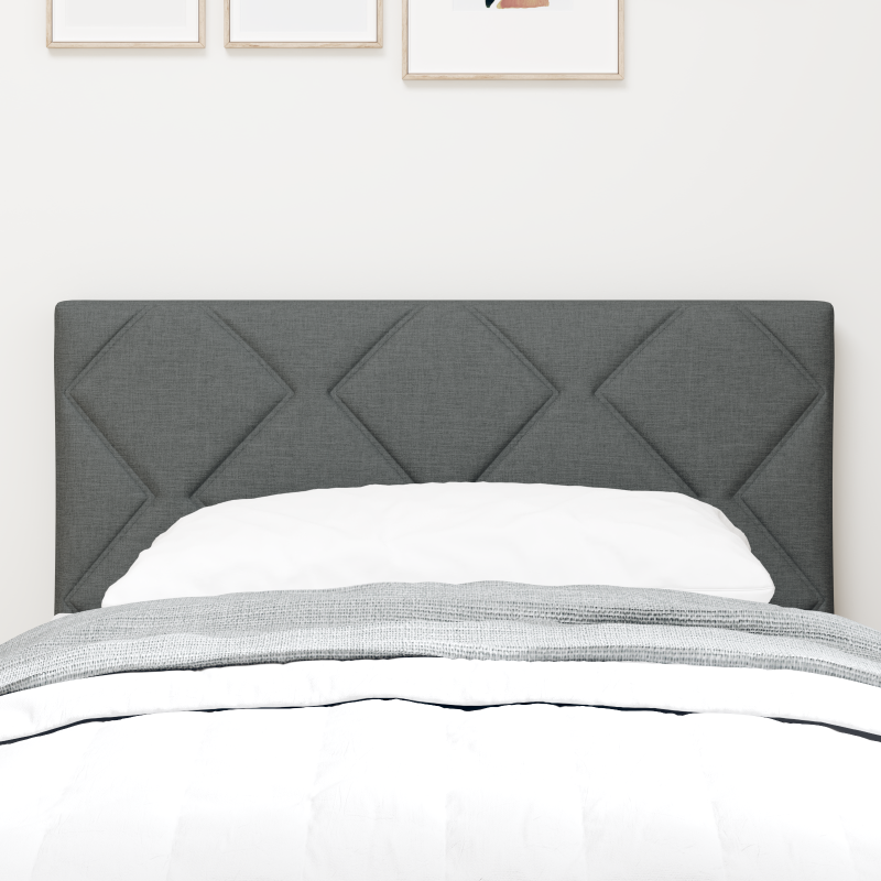 LED Kopfteil Diamantblockdesign Dunkelgrau 80 cm Stoff
