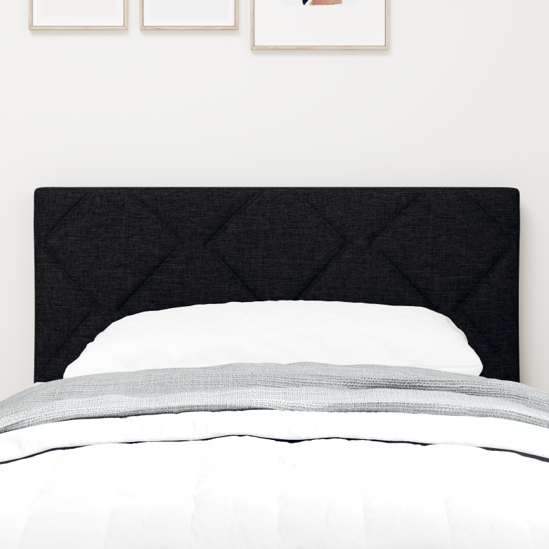 LED Kopfteil Diamantblöcke Design Schwarz 80 cm Stoff