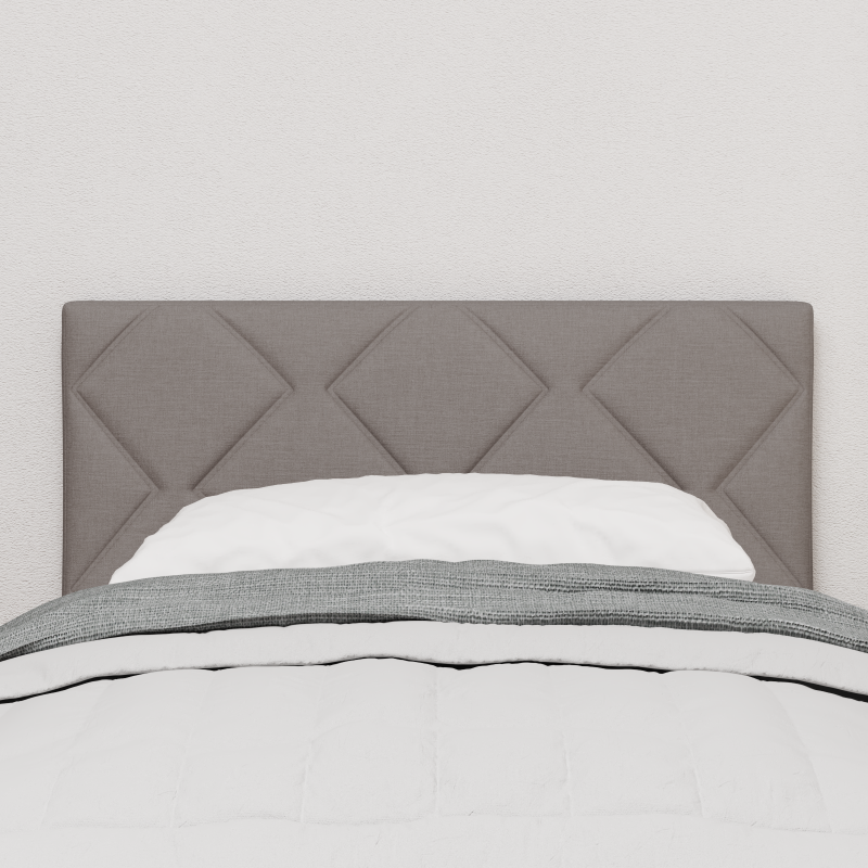 LED Kopfteil Diamantblock Design Taupe 80 cm Stoff