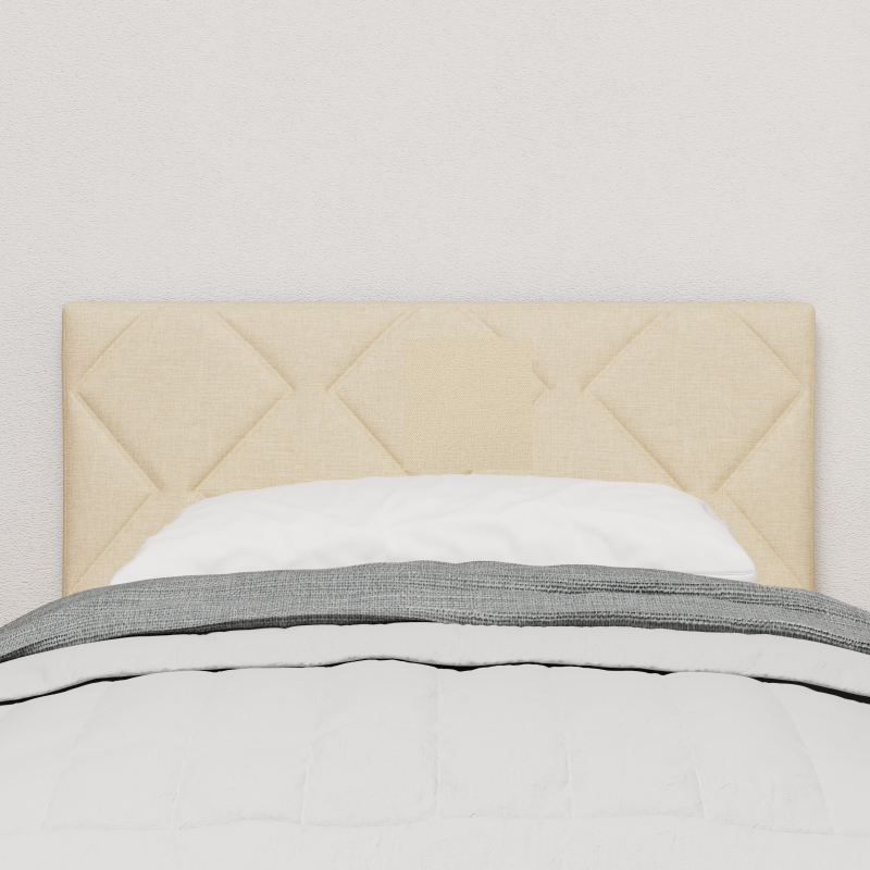 LED Kopfteil Diamantblock Design Creme 80 cm Stoff