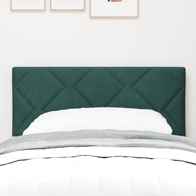 LED Kopfteil Diamantblock Design Dunkelgrün 80 cm Samt