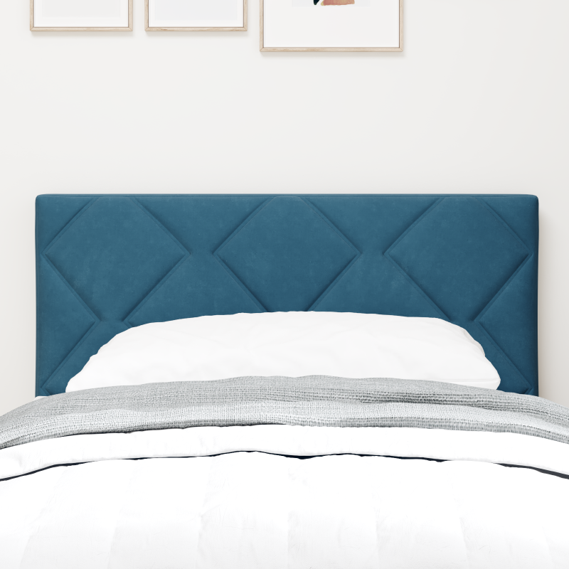 LED Kopfteil Diamantblock Design Dunkelblau 80 cm Velvet