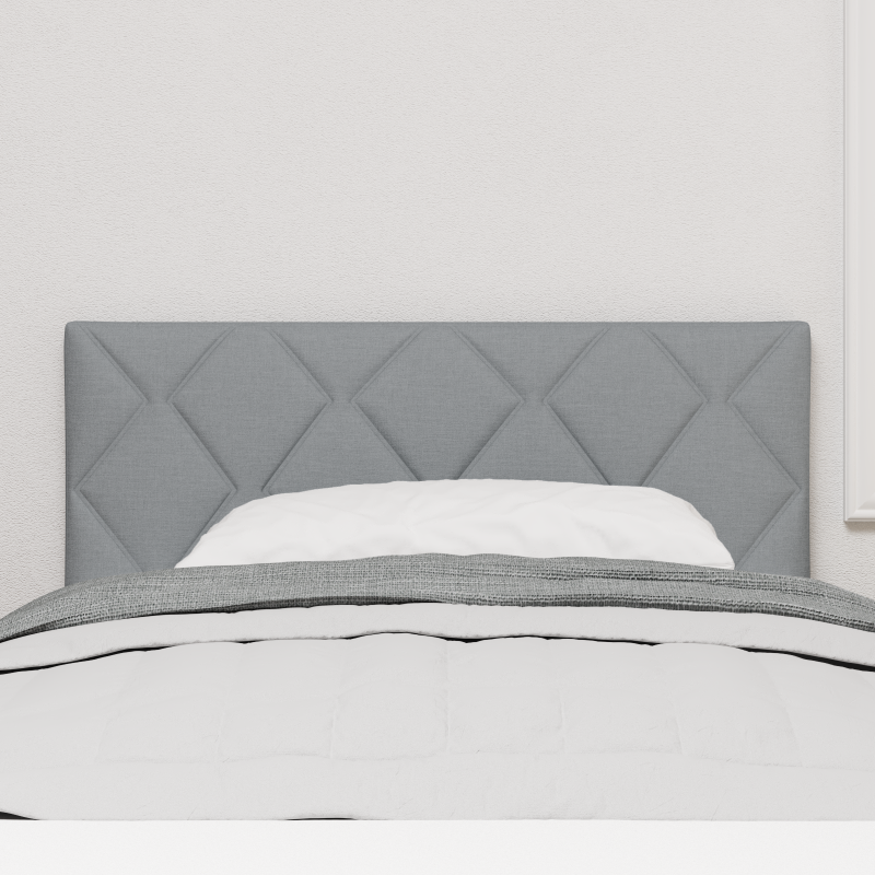 LED Kopfteil Diamantblock Design Hellgrau 90 cm Stoff