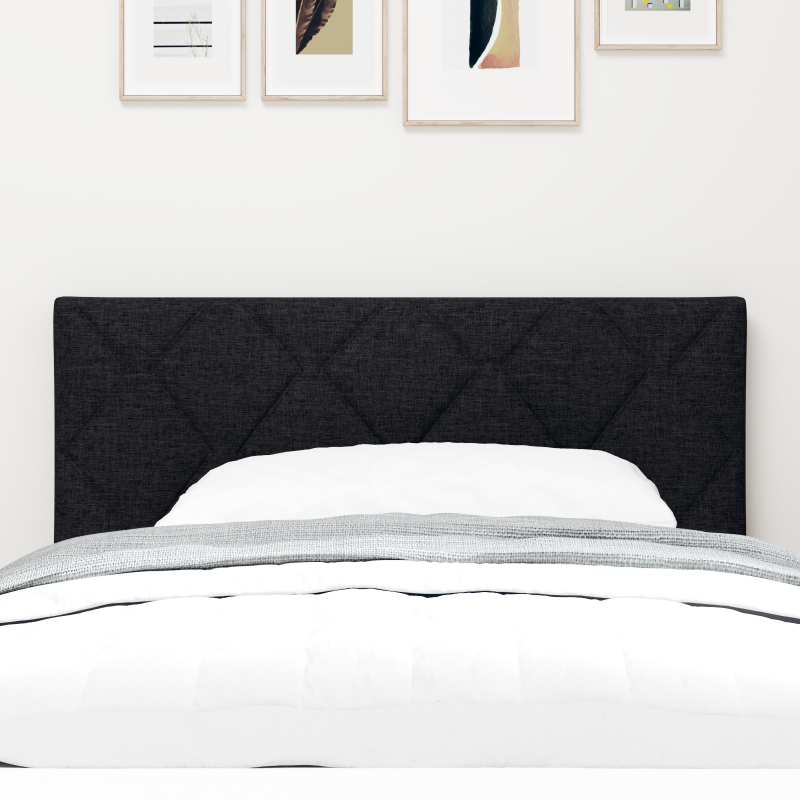 LED Kopfteil mit Diamantenblock-Design Schwarz 100 cm Stoff