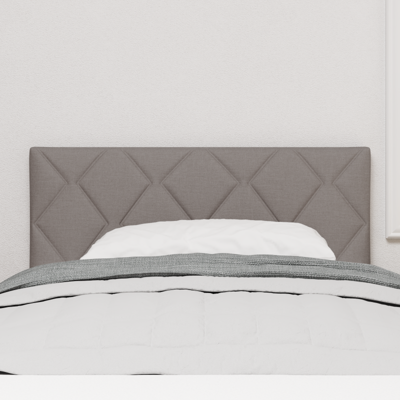 LED Kopfteil Diamantblock Design Taupe 100 cm Stoff