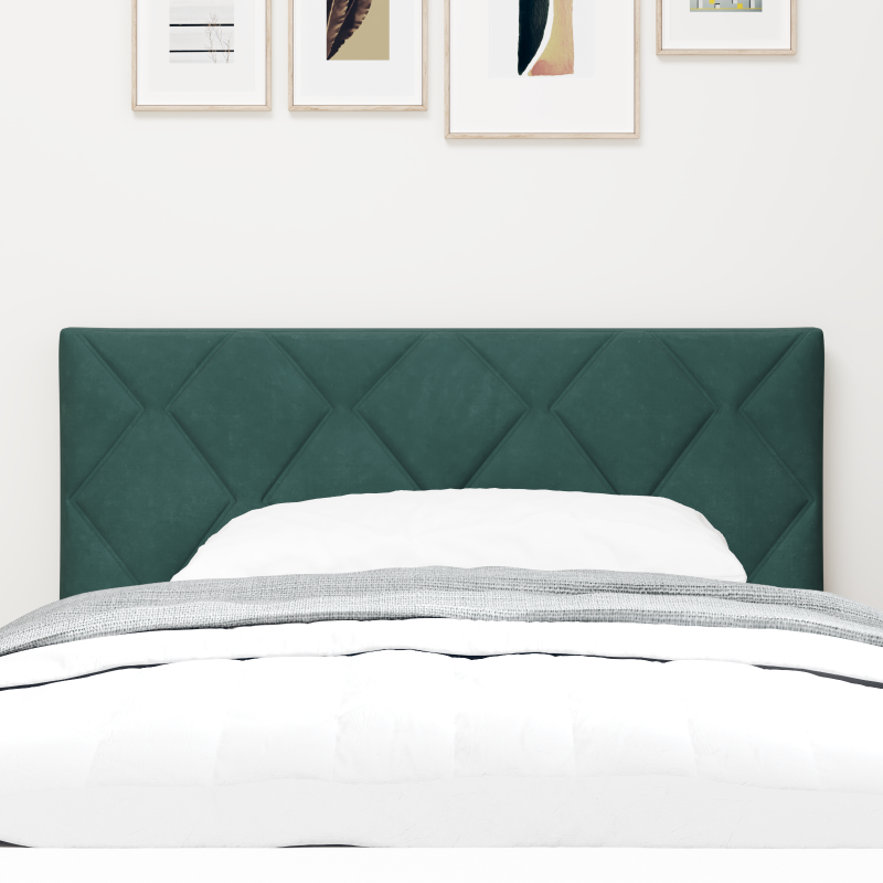 LED Kopfteil mit Diamantblockdesign Dunkelgrün 100 cm Samt