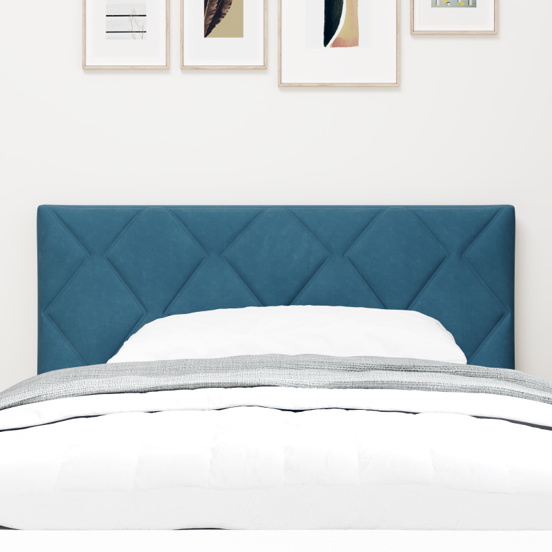 LED Kopfteil Diamantblock Design Dunkelblau 100 cm Samt