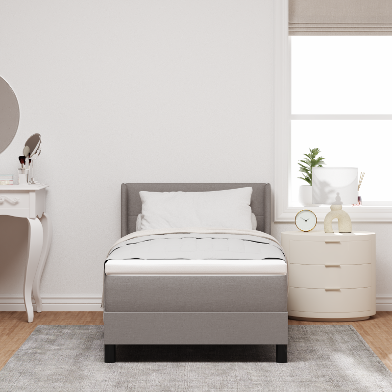 Boxspringbett mit Matratze Taupe 80x200 cm Stoff