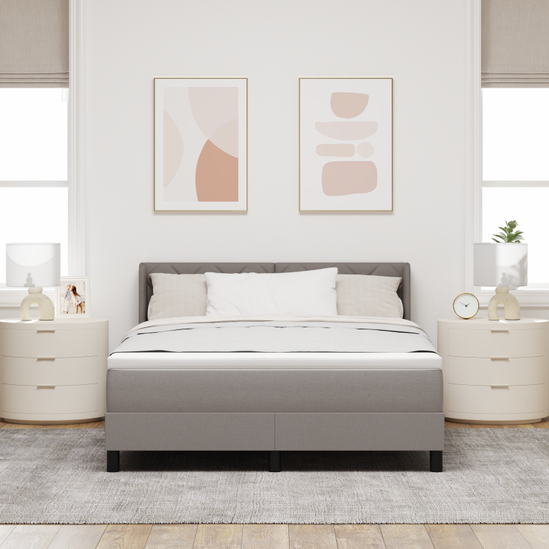 Boxspringbett mit Matratze Taupe 140x200 cm Stoff