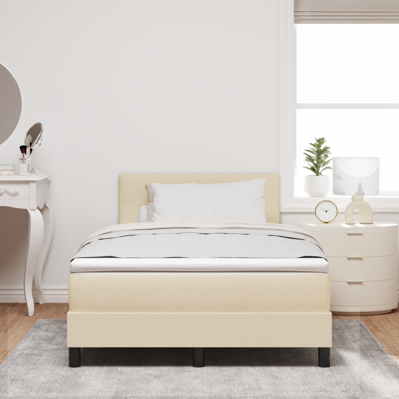 Boxspringbett mit Matratze & LED Creme 120x200 cm Stoff